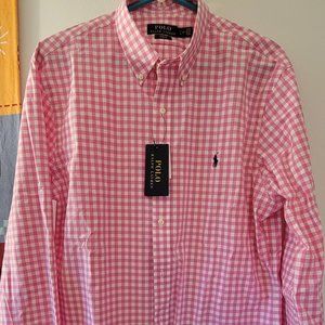 Men's Ralph Lauren Slim Fit Gingham Stretch Poplin Shirt